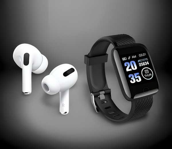 Bluetooth Wireless Earbuds & Smart Watch (Pack Of 2)Assorted Color - ALL BRAND SHOP