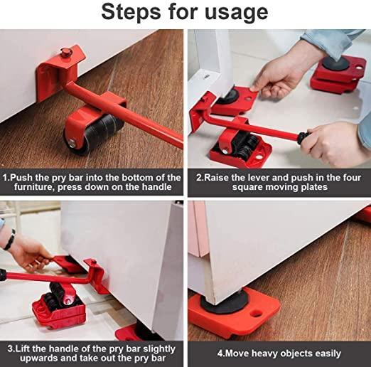 Furniture Lifter -Furniture Lifter Mover Tool Set Heavy Duty Furniture Shifting Lifting Moving Tool with Wheel Pads - ALL BRAND SHOP