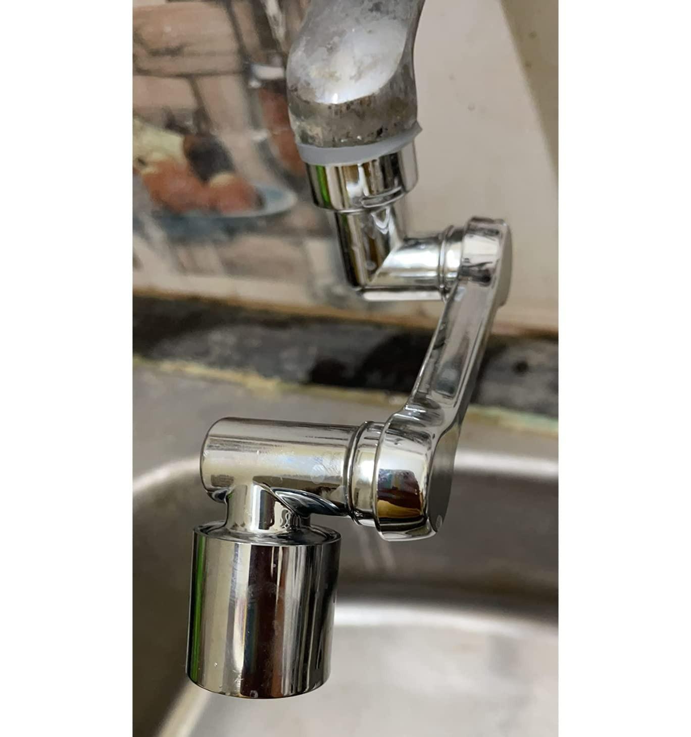 Rotating Faucet Extender Aerator, Universal Splash Filter Faucet, Large Angle Rotating Splash Filter Faucet Extender Aerator with 2 Water Outlet Modes, Sink Sprayer (All Plastic) - ALL BRAND SHOP