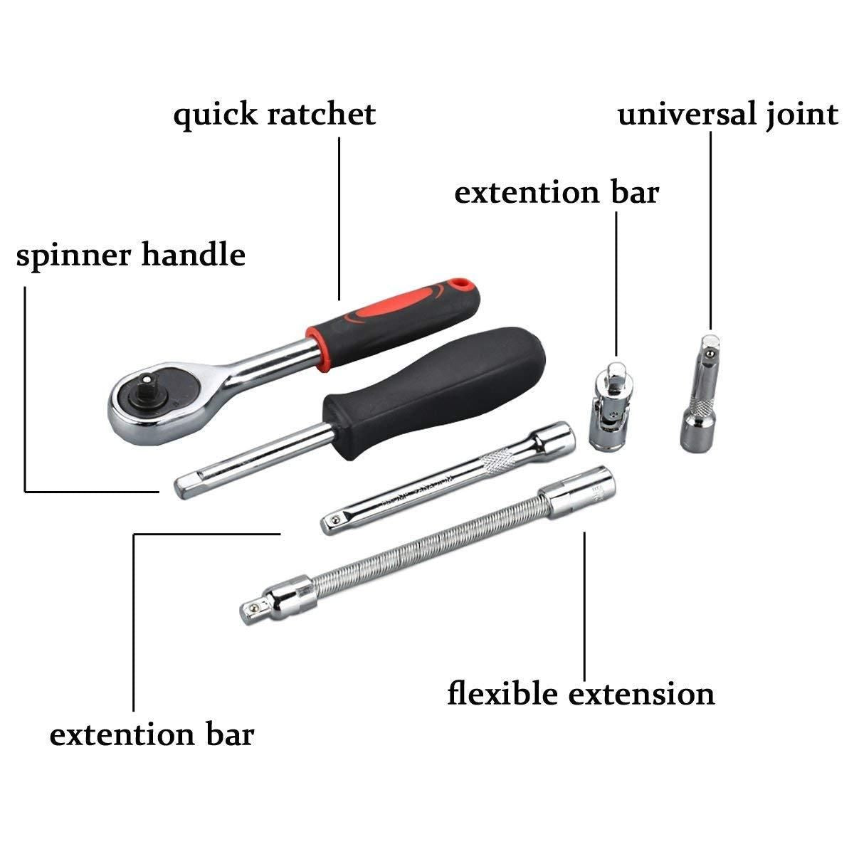 Hardware Tools- 46 in 1 Multi Purpose Combination Socket Tool Kit - ALL BRAND SHOP