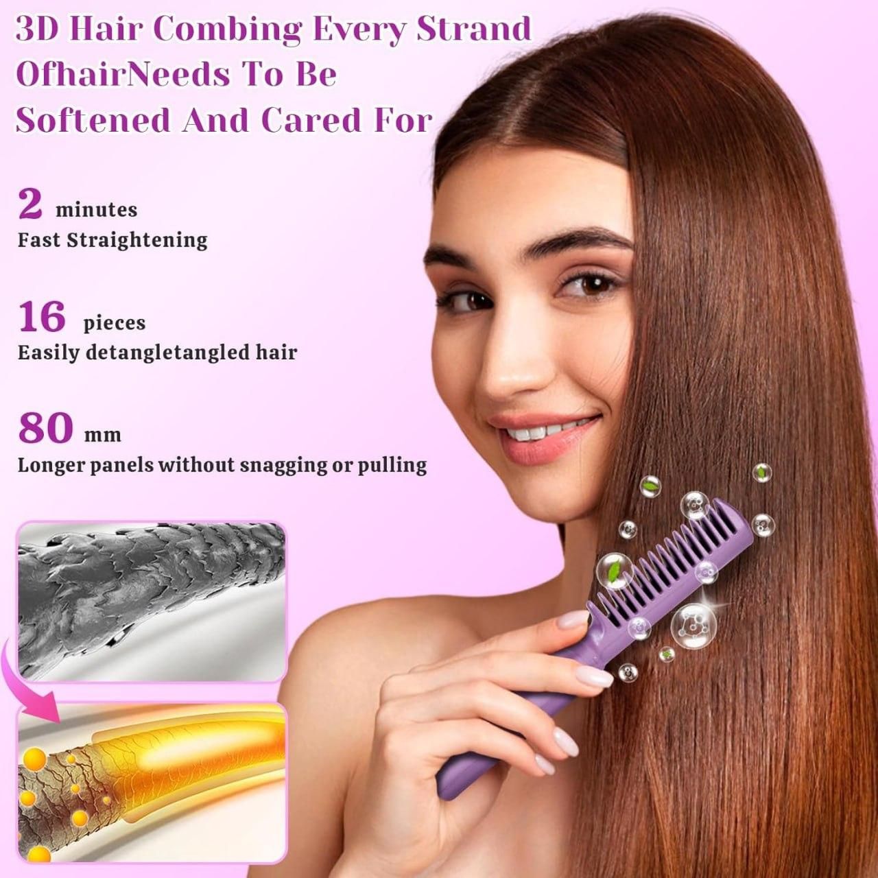 Meneflix Portable Mini Hair Straightener Cordless Rechargeable Mini Adjustable Hair Straightener Hot Comb - ALL BRAND SHOP