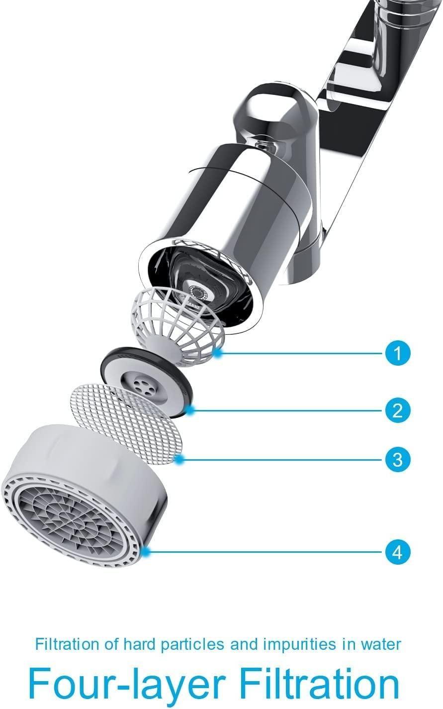 Rotating Faucet Extender Aerator, Universal Splash Filter Faucet, Large Angle Rotating Splash Filter Faucet Extender Aerator with 2 Water Outlet Modes, Sink Sprayer (All Plastic) - ALL BRAND SHOP