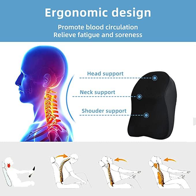 Car Seat Headrest Neck Rest Pillow Cushion for All Cars- Ergonomic Pillow Memory Foam Neck Support for Neck/Back Pain Relief Neck Rest Support Cushion - ALL BRAND SHOP