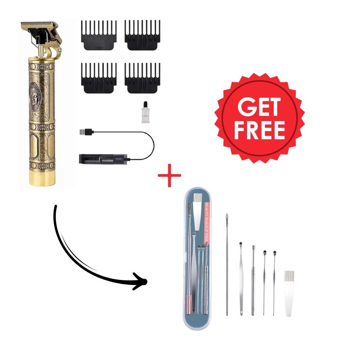 Men's Hair Trimmer & Shaver with Ear Cleaning Spoon Set - ALL BRAND SHOP