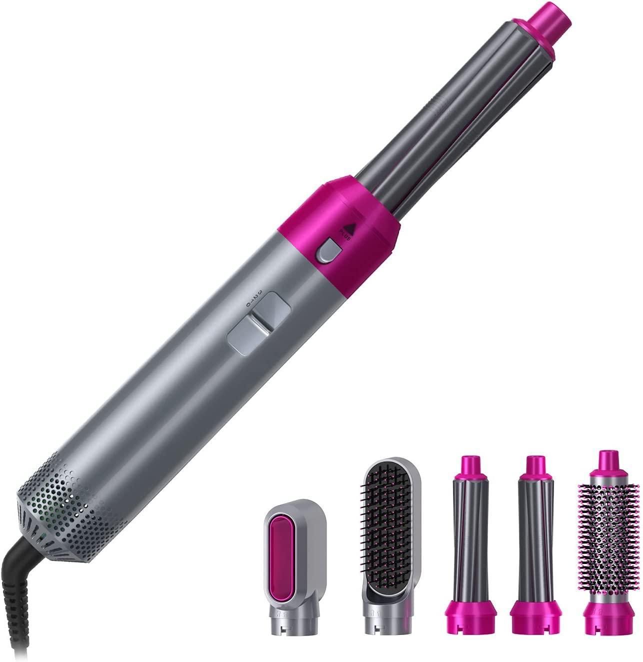 Muti-Functional 5 IN 1 Hair Styling Tool Detachable Hot Air Brush Hair Dryer with Comb - ALL BRAND SHOP