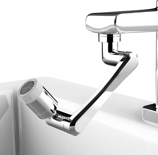 Rotating Faucet Extender Aerator, Universal Splash Filter Faucet, Large Angle Rotating Splash Filter Faucet Extender Aerator with 2 Water Outlet Modes, Sink Sprayer (All Plastic) - ALL BRAND SHOP