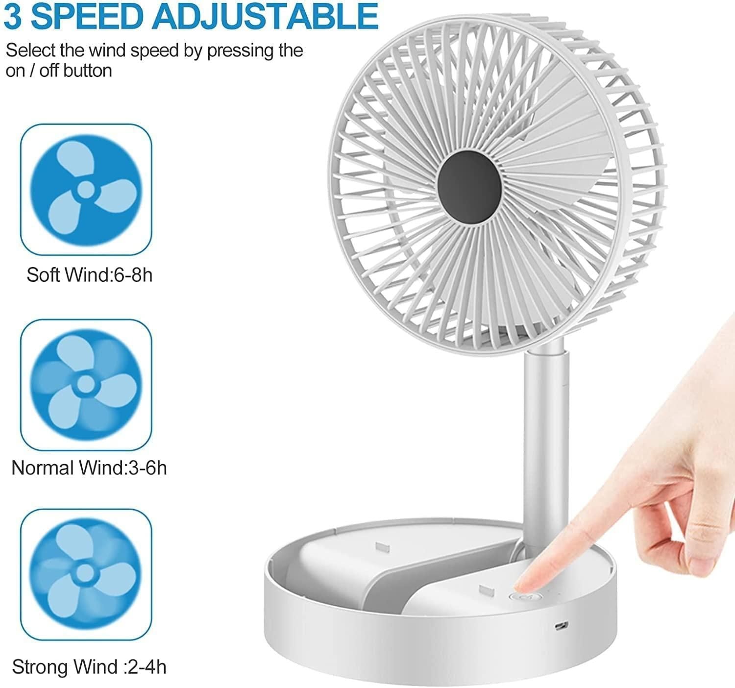 Powerful Rechargeable High Speed Table Desk Fan - ALL BRAND SHOP