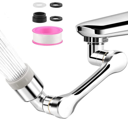 Rotating Faucet Extender Aerator, Universal Splash Filter Faucet, Large Angle Rotating Splash Filter Faucet Extender Aerator with 2 Water Outlet Modes, Sink Sprayer (All Plastic) - ALL BRAND SHOP