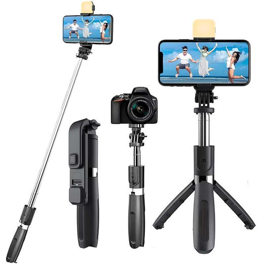 Extendable Flash 3-in-1 Selfie Stick Tripod with Bluetooth Remote - ALL BRAND SHOP