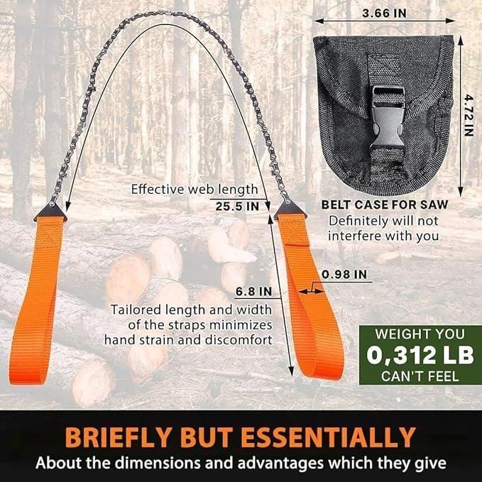 Pocket Chainsaw with Grips Folding Pull Saw with Storage Pouch - ALL BRAND SHOP