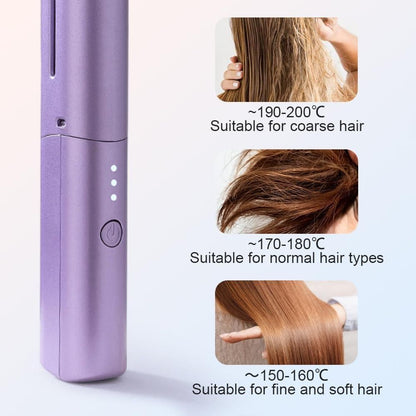 Meneflix Portable Mini Hair Straightener Cordless Rechargeable Mini Adjustable Hair Straightener Hot Comb - ALL BRAND SHOP