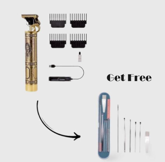 Men's Hair Trimmer & Shaver with Ear Cleaning Spoon Set - ALL BRAND SHOP