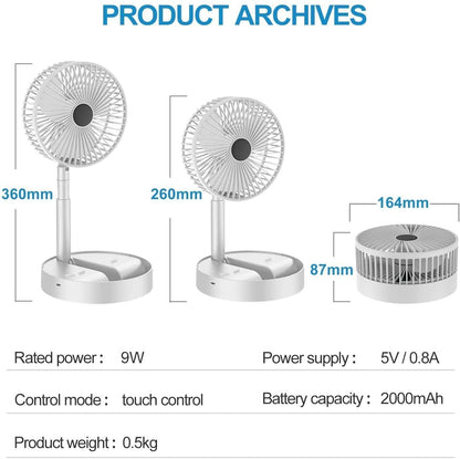 Powerful Rechargeable High Speed Table Desk Fan - ALL BRAND SHOP