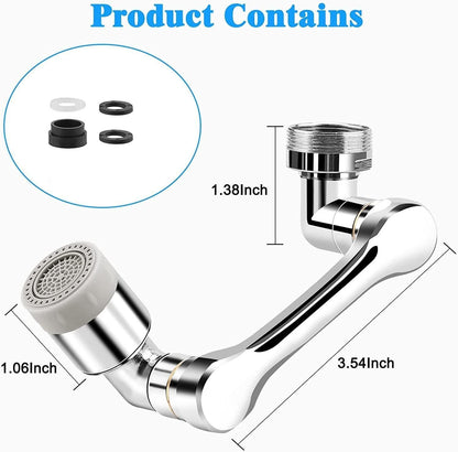 Rotating Faucet Extender Aerator, Universal Splash Filter Faucet, Large Angle Rotating Splash Filter Faucet Extender Aerator with 2 Water Outlet Modes, Sink Sprayer (All Plastic) - ALL BRAND SHOP
