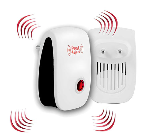 Ultrasonic Pest Repeller Machine for Mosquito Rats Cockroach Home Plug in Electric Pest Repellent Pest Control Reject Aid (Red) - ALL BRAND SHOP